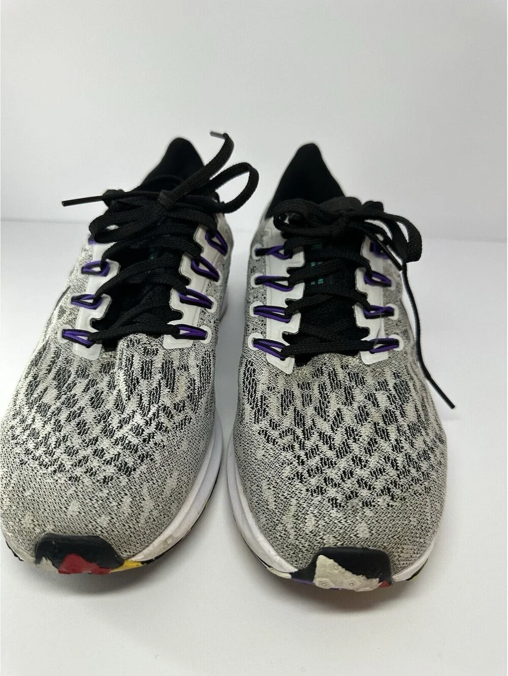 Nike Air Zoom Pegasus 36 AQ2203-104 White Black Purple Mesh Men's Sneaker